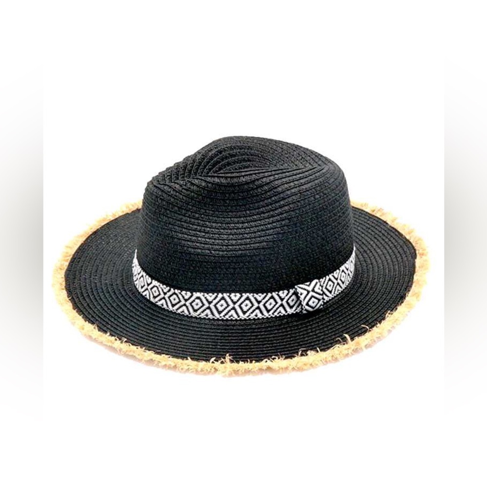 Raw Edge Aztec Straw Hat - Picture 3 of 3